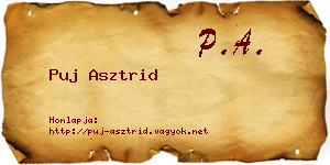 Puj Asztrid névjegykártya